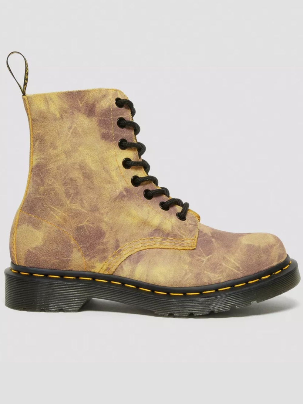Dr. Martens 1460 Pascal Yellow Tie Dye Suede Leather Women’s size 10 NEW!!!